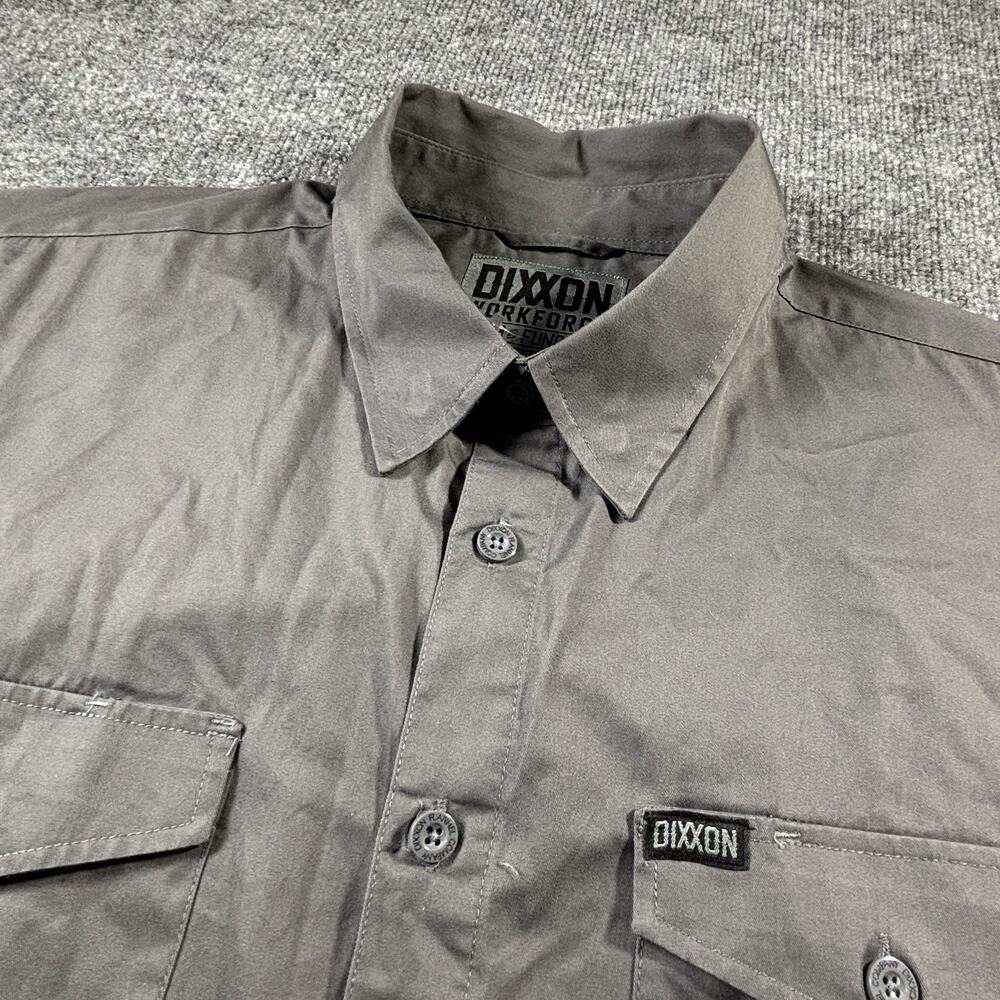 Dixxon Flannel Co Shirt Adult 3XL XXXL Gray Button Up Short Sleeve Casual Men's